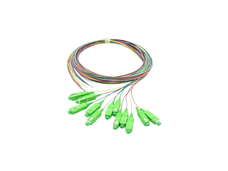 Fiber Optic Pigtail SC/APC, G657.A, LSZH, Connector grade B, 0.9mm, 1.5m length, set of 12 color
