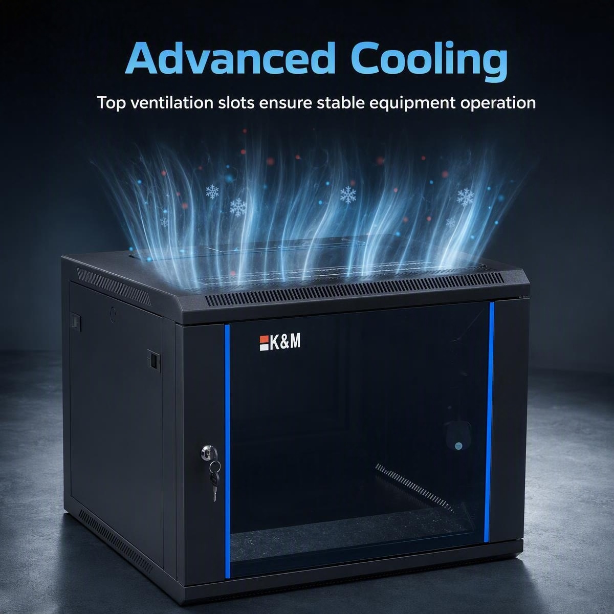 Tempered glass IT distribution cabinet