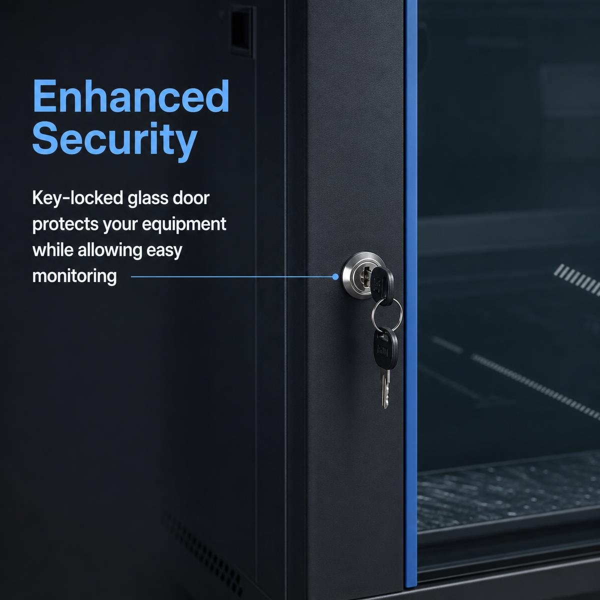 Dual fan wall mounted server cabinet