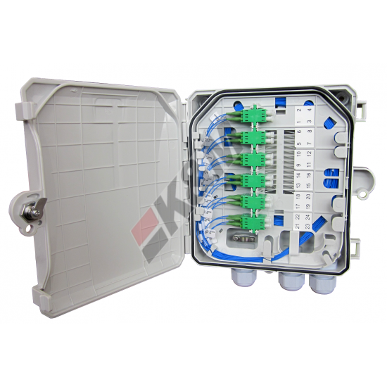 Fiber optic termination box 24 Ports